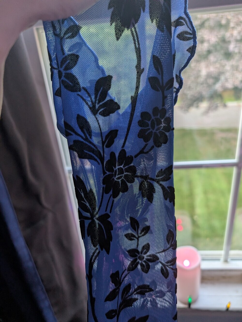 PRETTYGARDEN Royal Blue Floral Long Sleeve Maxi Dress Size M (EUC) - Picture 10 of 10